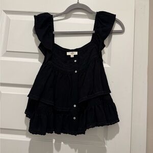 Entro Elegant Black Button-Up Blouse